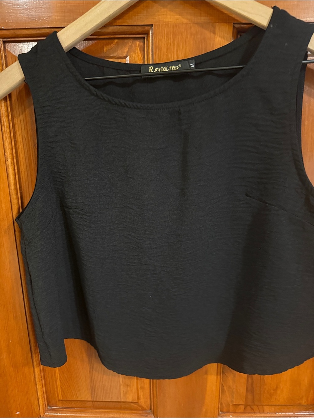 Black Textured Sleeveless Tank Top
